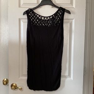 Y2K Volcom Black Headliner Mini Crochet Dress